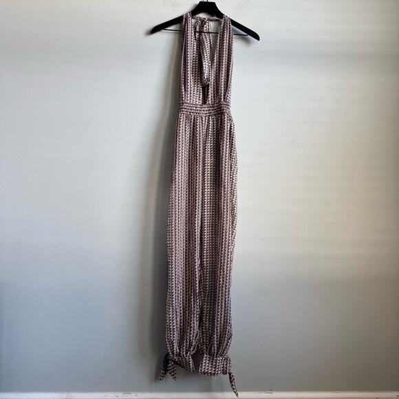 Agua Bendita Josie Python Printed Halter Neck Jumpsuit Size Large - Picture 4 of 13